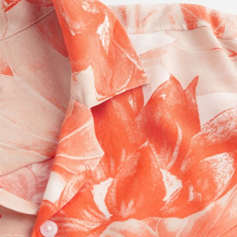Orange H&M Mens button up shirt